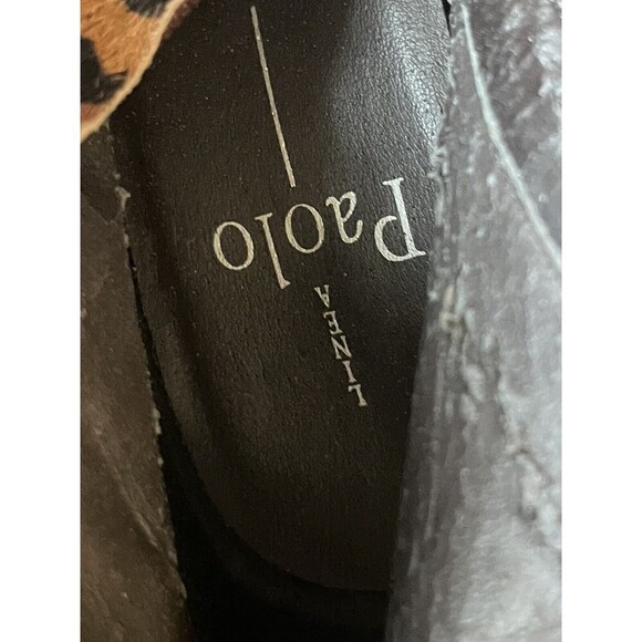 Linea Paolo  Size 6.5 Bootie Stiletto Heel Leopard Print Calf Hair FLAWS - Picture 5 of 14